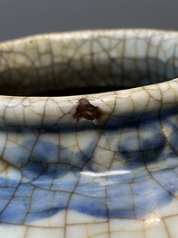 A Chinese blue and white Swatow 'dragon' jar, Ming