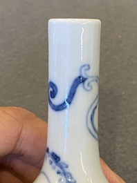 A Chinese blue and white 'dragon' bottle vase, Yongzheng mark, probably Republic