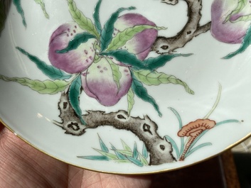 A Chinese famille rose 'nine peaches' plate, Guangxu mark and of the period