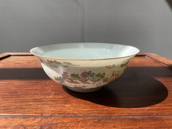 A Chinese famille rose 'Dong Hu Ye Yue 東湖夜月' bowl, Daoguang mark and of the period