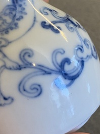 A Chinese blue and white 'dragon' bottle vase, Yongzheng mark, probably Republic