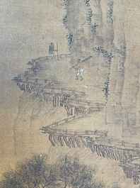 Zhou Chen 周臣( 1460-1535): 'Paysage montagneux', encre sur soie