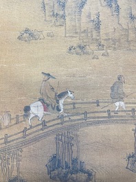 Zhou Chen 周臣( 1460-1535): 'Paysage montagneux', encre sur soie