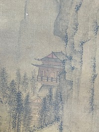 Zhou Chen 周臣( 1460-1535): 'Paysage montagneux', encre sur soie