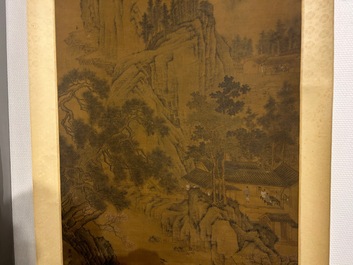 Zhou Chen 周臣( 1460-1535): 'Paysage montagneux', encre sur soie