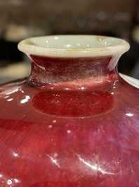 A Chinese flamb&eacute;-glazed 'meiping' vase, 18th C.