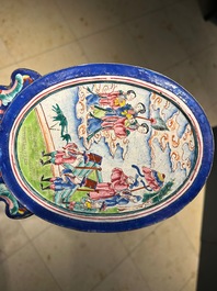 Miroir de main en &eacute;maux de Canton, Qianlong/Jiaqing