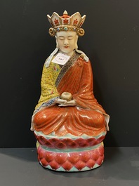 A Chinese famille rose figure of Doumu, Zhu Mao Ji Zao 朱茂記造 mark, Republic