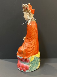 A Chinese famille rose figure of Doumu, Zhu Mao Ji Zao 朱茂記造 mark, Republic