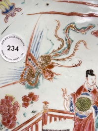 A deep Chinese famille rose dish with figurative design, Yongzheng