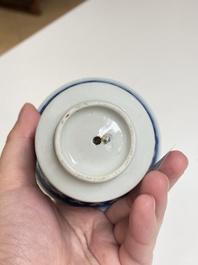 A Chinese blue and white trick cup, 'gong dao bei', 19th C.