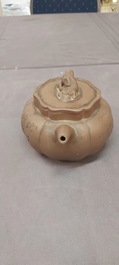 A Chinese Yixing stoneware teapot and cover, signed Li Yong 利永, Yixing seal mark, dated 1934