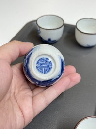 Een collectie Chinees blauw-wit 'Bleu de Hue' porselein voor de Vietnamese markt, 19e eeuw