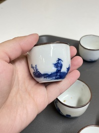 Een collectie Chinees blauw-wit 'Bleu de Hue' porselein voor de Vietnamese markt, 19e eeuw