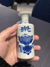 A Chinese blue and white 'landscape' vase, Qianlong