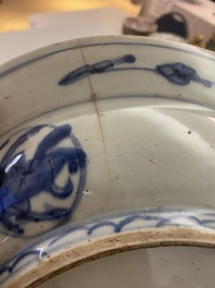 A Chinese blue and white 'hare' dish, Jiajing