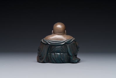 A Chinese Foochow or Fuzhou lacquer Buddha on stand, ca. 1900