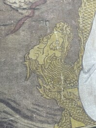 Chinese school: 'Portrait of emperor Yongzheng', ink and colour on silk, 19/20th C.