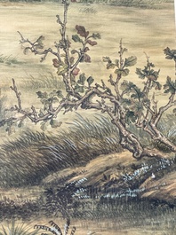 Chang Zenhao 常曾灏: 'Chevaux', encre et couleur sur soie, dat&eacute;e 1952