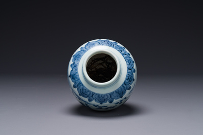 A Chinese blue and white 'sage' jar, Ming