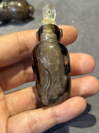 Six Chinese smoky quartz animal-form snuff bottles, 19th/20th C.