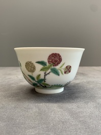 A Chinese famille rose bowl with floral design, Daoguang mark, 19/20th C.