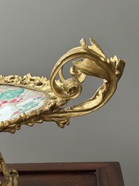 A Chinese famille rose gilt-bronze-mounted 'flower basket' dish, Yongzheng