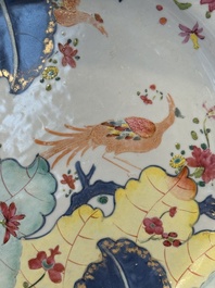 A Chinese famille rose 'tobacco leaf' dish, Qianlong