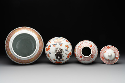 Five Chinese-style porcelain wares, Samson, Paris, 19th C.