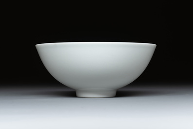 A fine Chinese white-glazed cup, Yongzheng mark and of the period