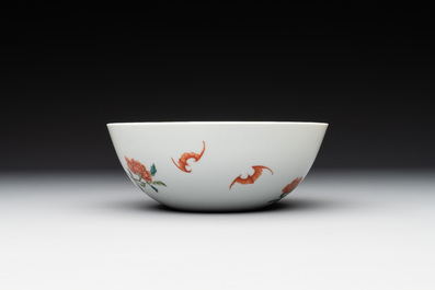 A Chinese famille rose 'peony and pomegranate' bowl, Daoguang mark, 19/20th C.