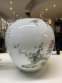 A Chinese famille rose 'ducks and flowers' vase, Xianfeng mark, Republic