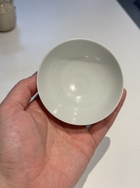 A fine Chinese white-glazed cup, Yongzheng mark and of the period