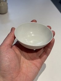 A fine Chinese white-glazed cup, Yongzheng mark and of the period