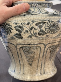 An Annamese or Vietnamese blue and white jar with floral design, 15/16th C.