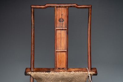 A Chinese huanghuali wooden folding chair, 17/18th C.