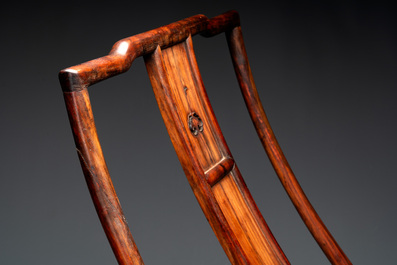 A Chinese huanghuali wooden folding chair, 17/18th C.