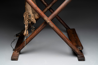 A Chinese huanghuali wooden folding chair, 17/18th C.