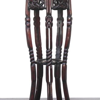 A fine Chinese red hardwood vase stand, ca. 1900