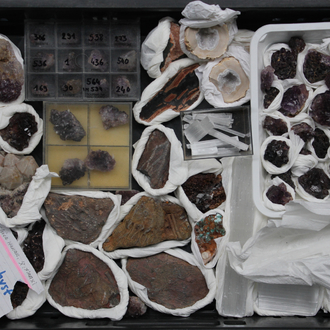 A box lot of various minerals and semi-precious stones