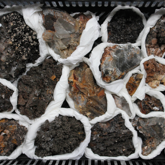 A box lot of various minerals and semi-precious stones