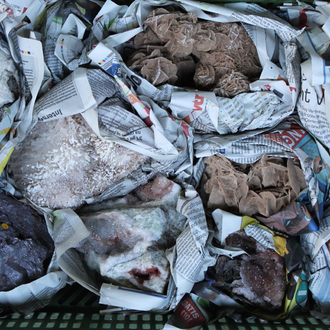 A box lot of various minerals and semi-precious stones