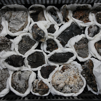 A box lot of various minerals and semi-precious stones