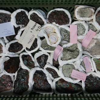 A box lot of various minerals and semi-precious stones