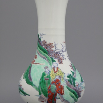 Vase de forme bouteille en forme de poire, style Kangxi, 19e-20e