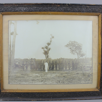 A large framed black and white silver gelatin photo, probably Congo, ca. 1900