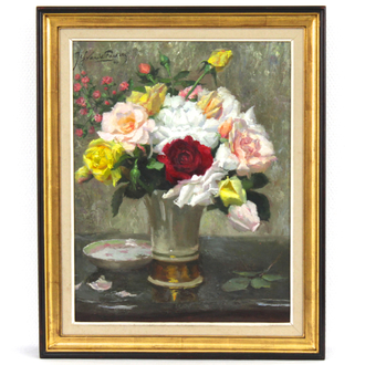 Jef Van de Fackere (1879-1946), "Nature morte avec roses"