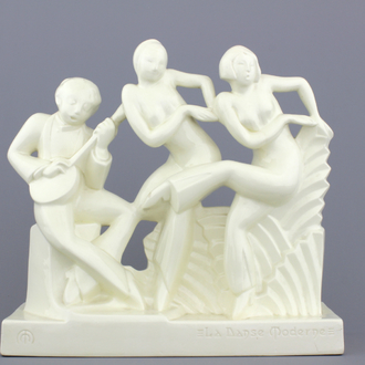 A rare Boch Keramis sculpture by Charles Catteau, 20th C.: La Dance Moderne