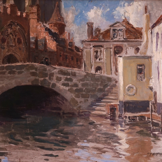 Charles van  Roose (1883-1960), "Vue sur Gruuthuse", Bruges