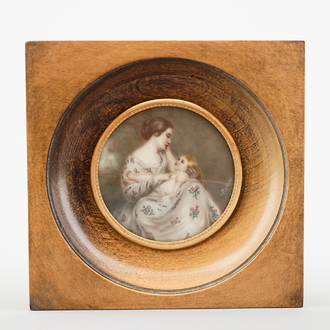 A miniature painted on ivory, after Rubens, 19th C.